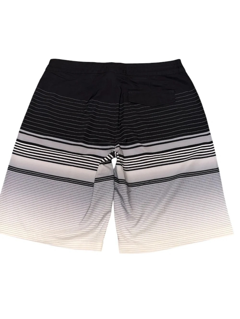 Goodfellow & Co Board Shorts Mens 32 Black White Striped Swim Trunks Surf Beach